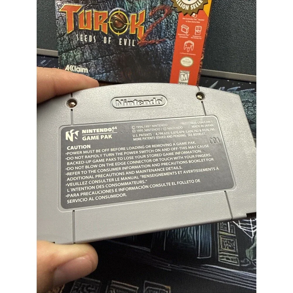 Turok 2: Seeds of Evil. CIB Complete N64 Nintendo 64. Tested Authentic Very Good